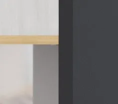 Graphit/Lineare Eiche/Natur/Grau Hochglanz