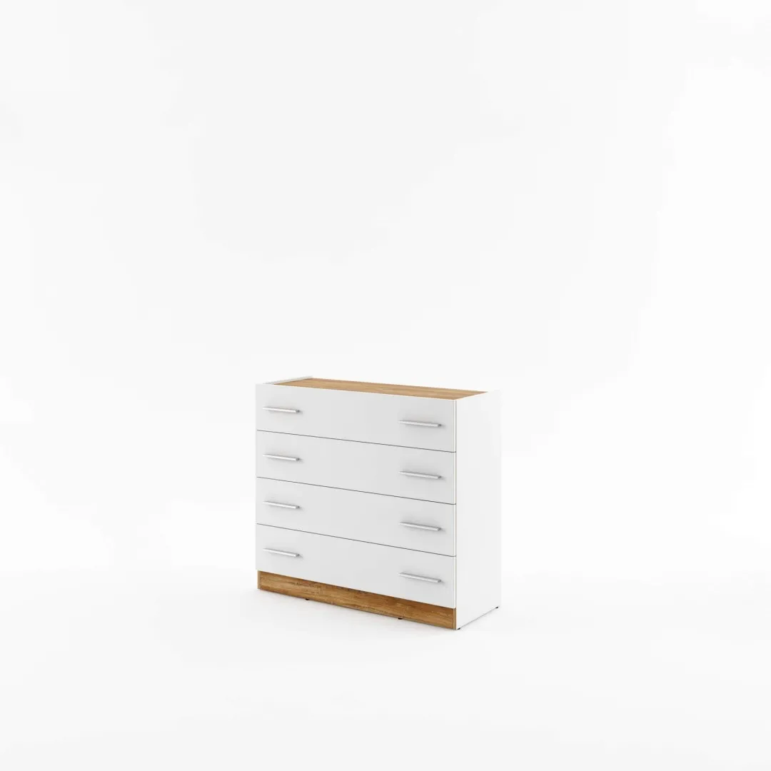 Kommode 100 cm DENTRO weiß / Stirling Eiche