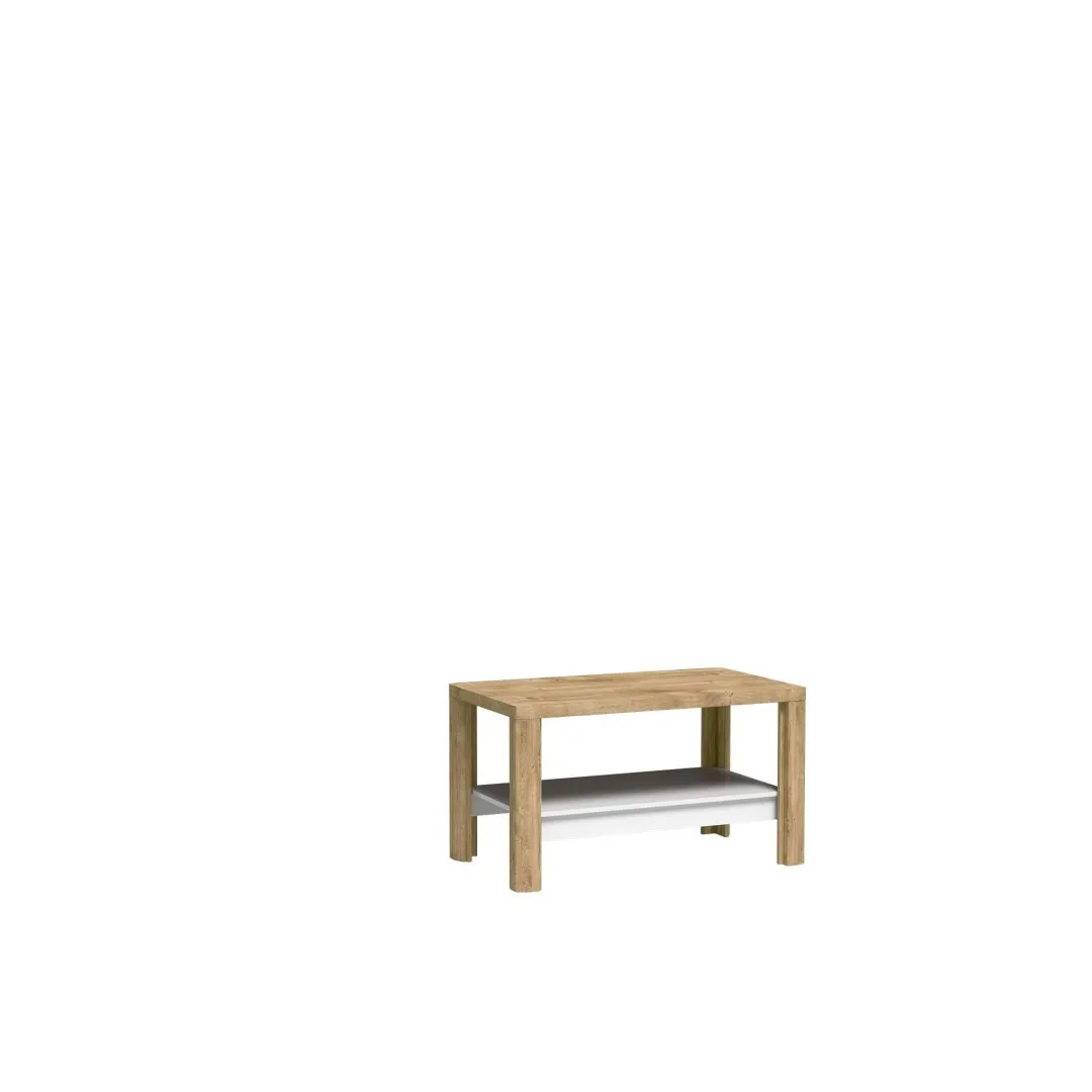 LIVIO Couchtisch, Ribbeck-Eiche/Hochglanzweiß