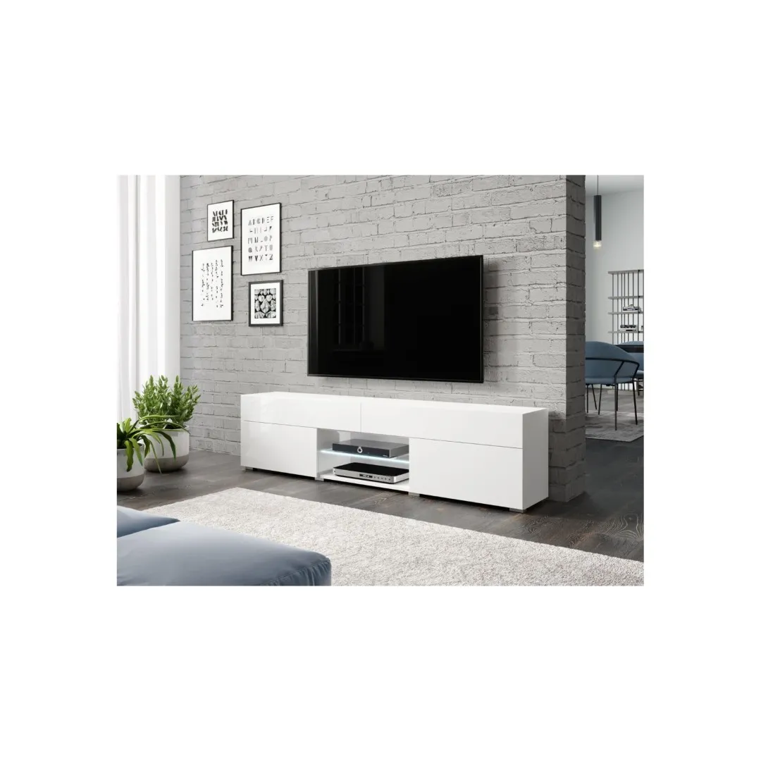 CARE TV-Schrank 180 cm Hochglanzweiß/Weiß