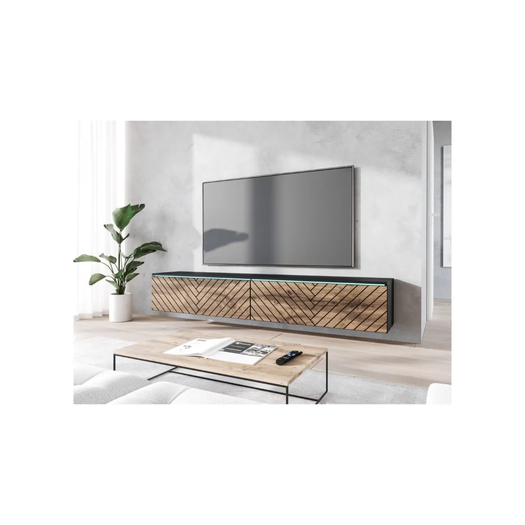 TV-Schrank „DONNA“, 180 cm, MDF-Front mit 3D-Muster