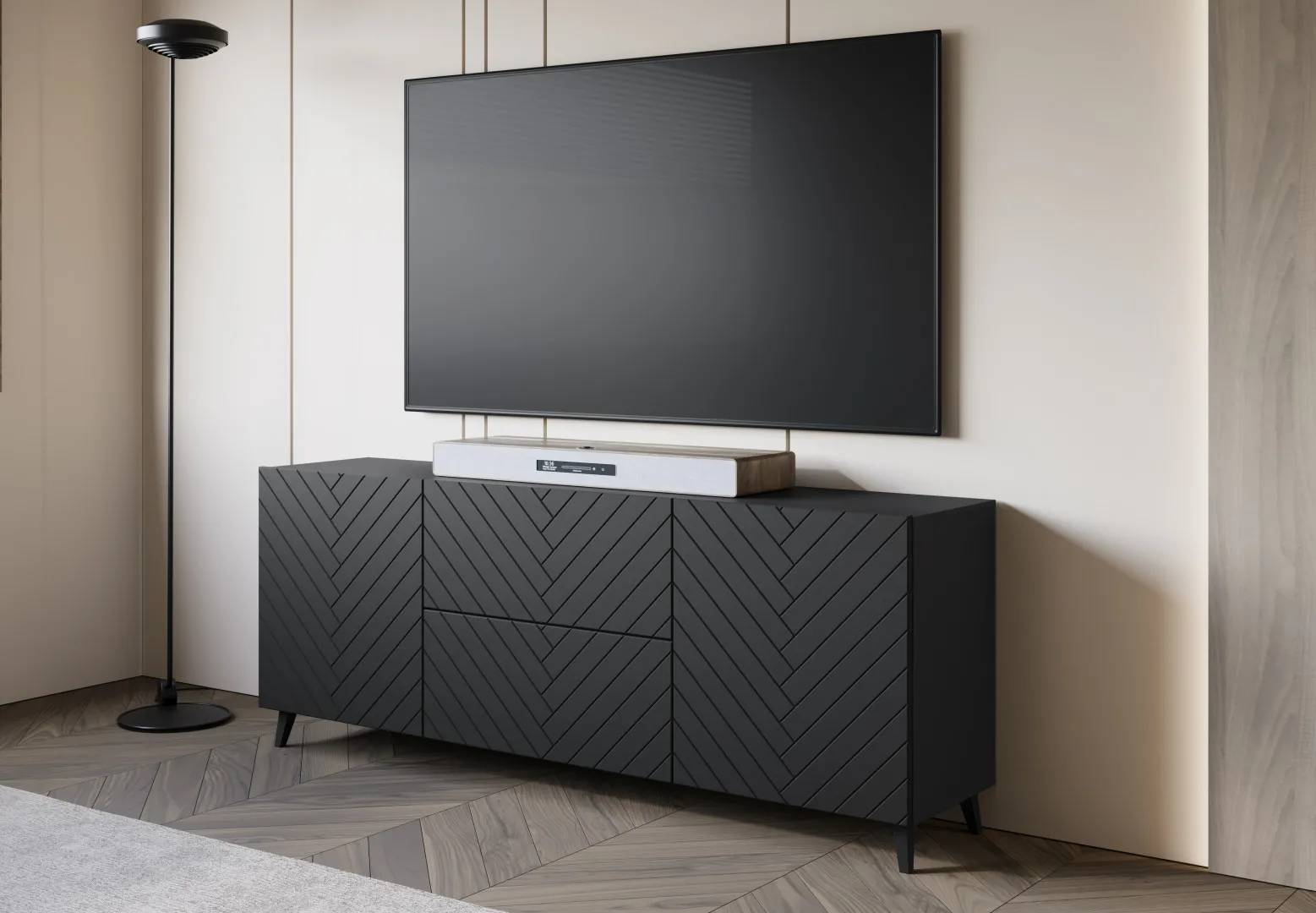 LOKET Kommode 180 cm, MDF-Front mit 3D-Muster