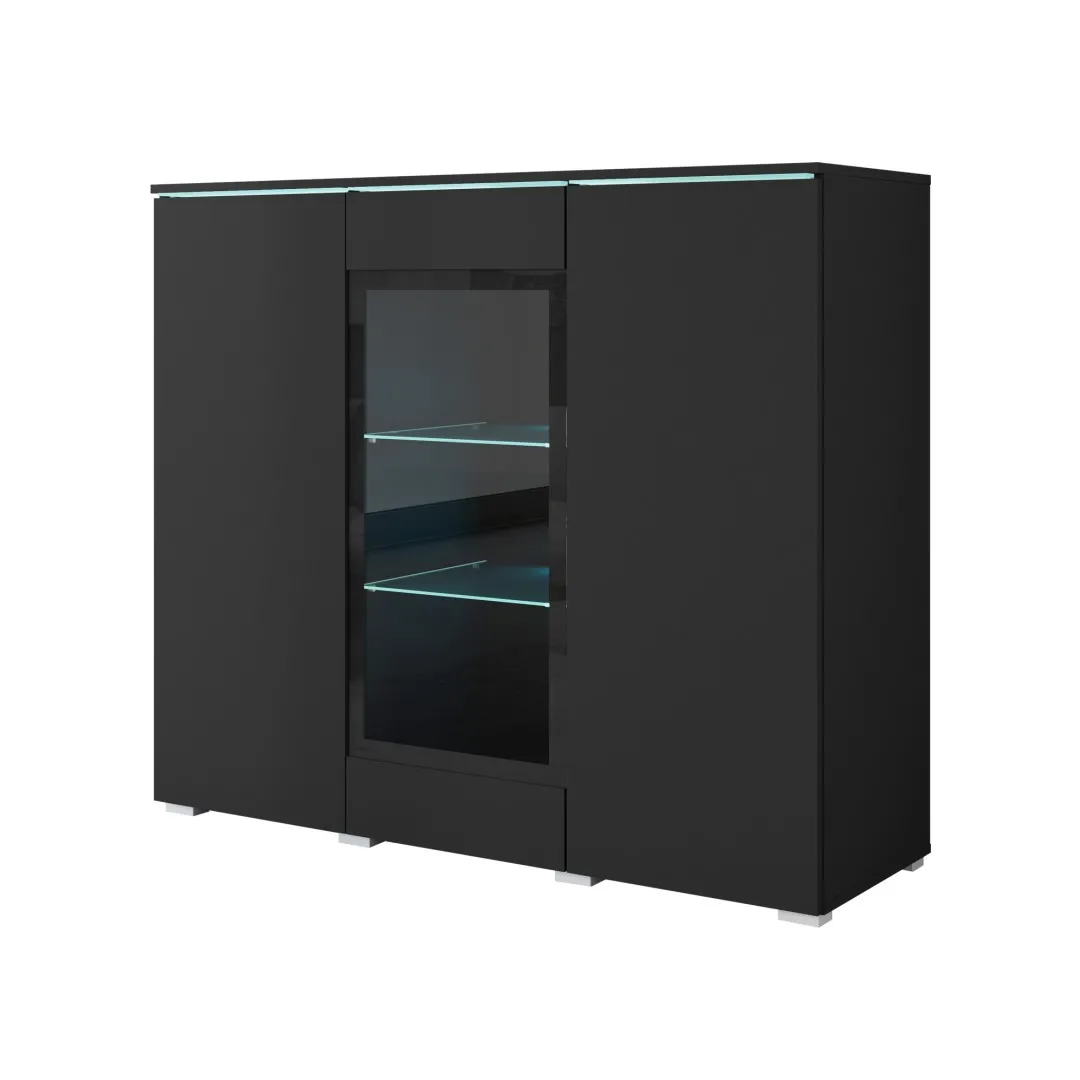 Kommode mit Glaseinsatz VEVE 120 cm