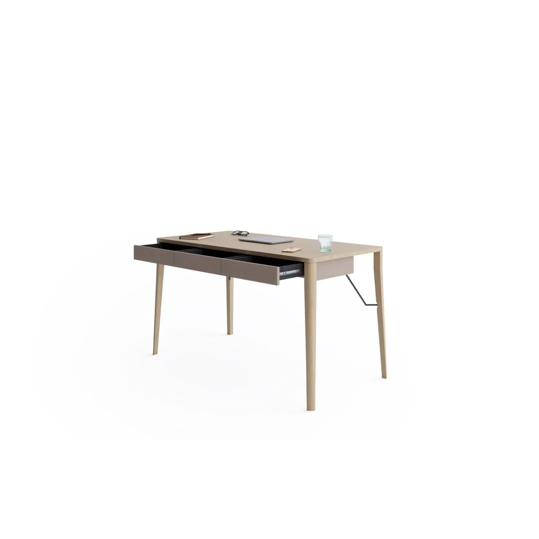 MORELIA Schreibtisch hell Eiche/Beige