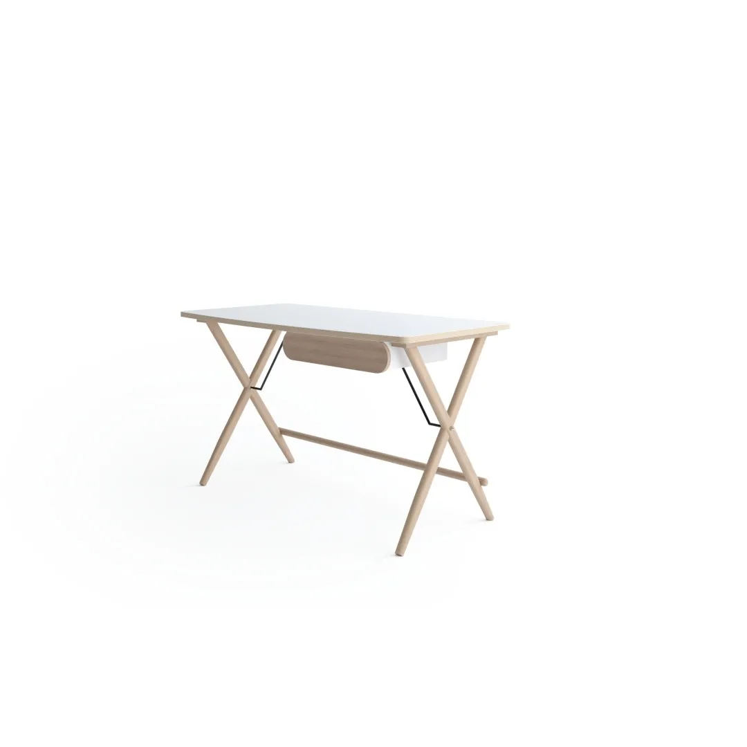 MORELIA Schreibtisch weiß/helle Eiche