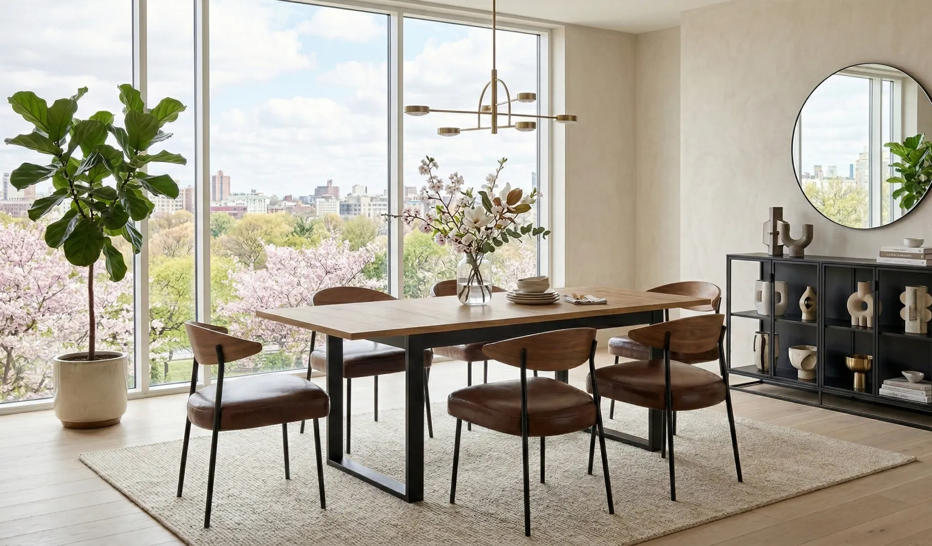 Esstisch LAMIA 14 Farbe Eiche Wotan/Mattschwarz