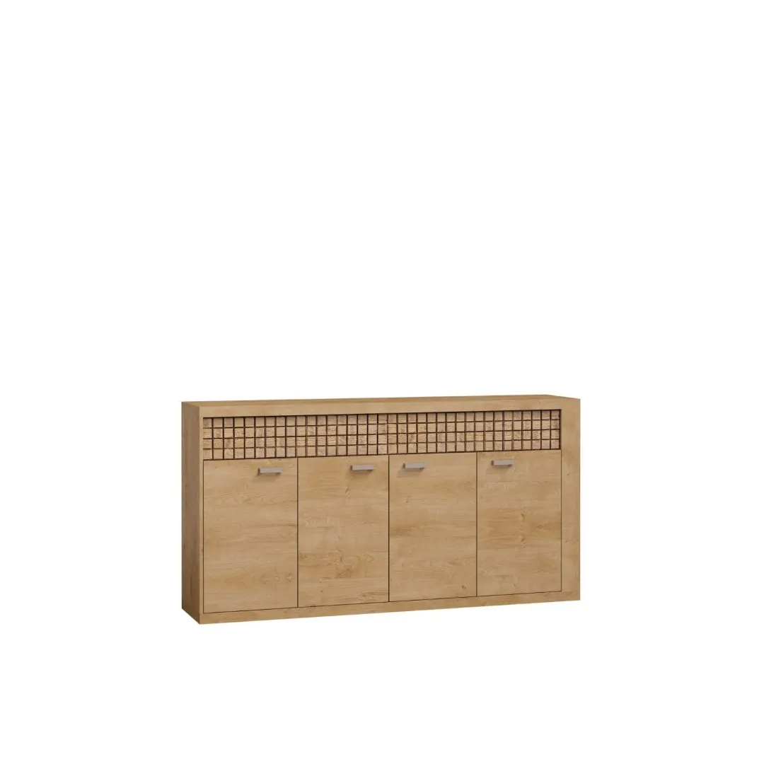 Breite Kommode NOLO 192 cm für das Wohnzimmer in der Farbe Ribbeck-Eiche